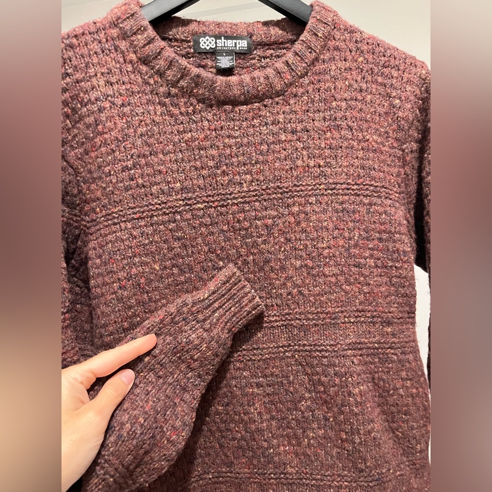 Sherpa adventure gear merino wool alpaca blend crew neck sweater jacquard Large - Picture 6 of 11